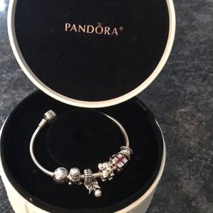 Silver pandora charm bracelet